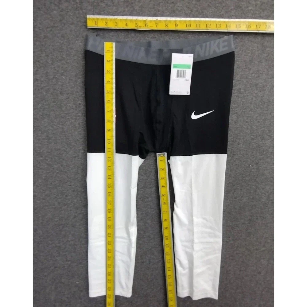 Nike Pro NBA Player Issued 3/4 Compression Tights Black/White AT9764-011 Mens XL